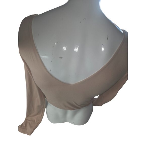 Reoria V-Neck Long Sleeve Crop Top*Cream*L*NWOT*Sexy*Sissy*Cosplay*Halloween - Picture 7 of 10